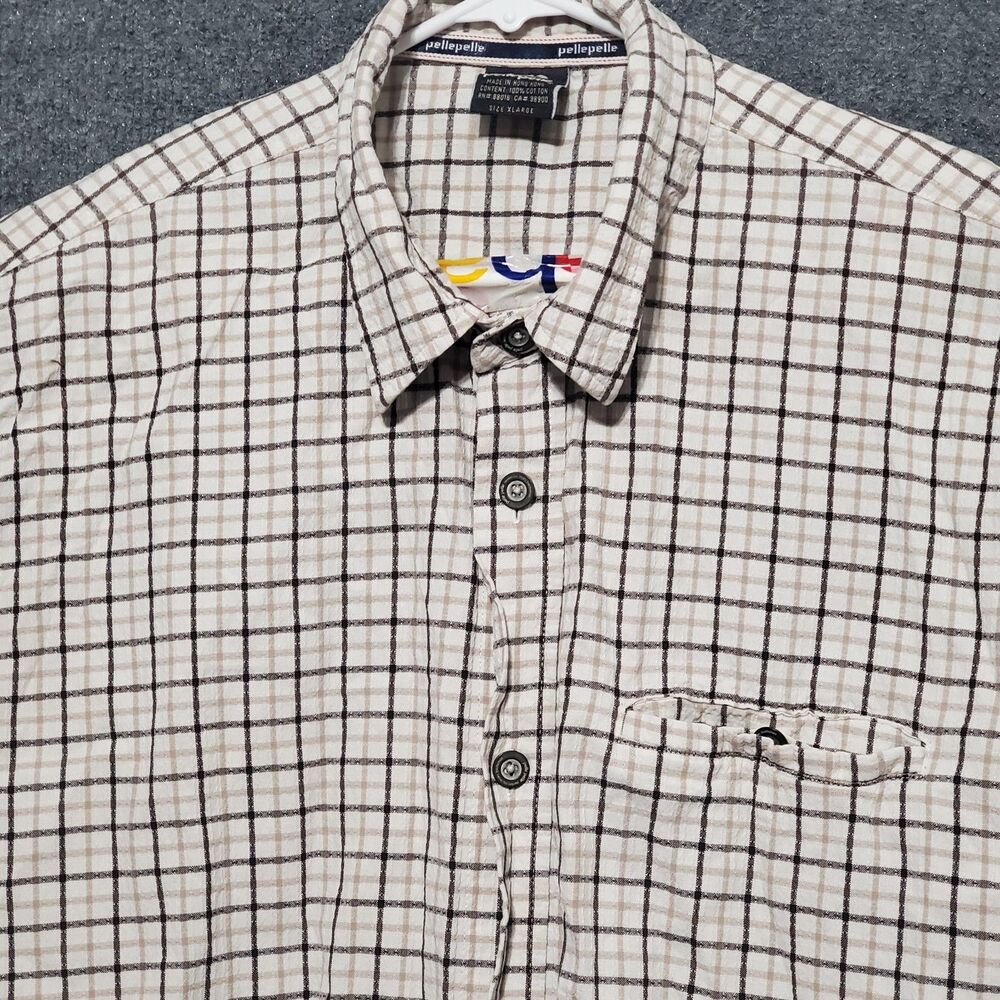 Vintage Pelle Pelle Shirt Mens XL Check Plaid 90s Button Up Casual Grunge